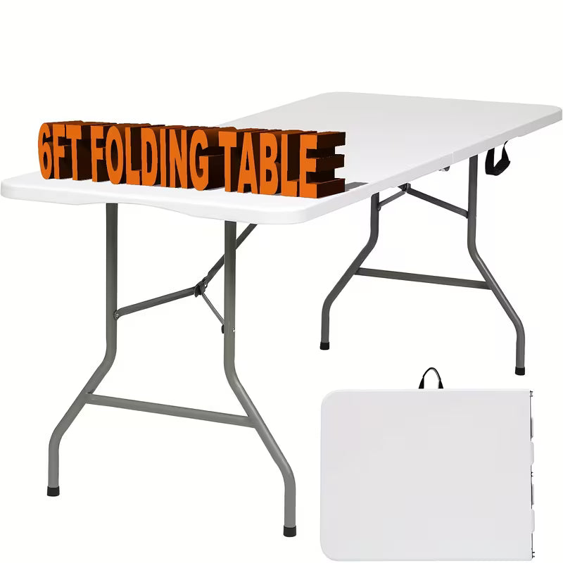 Portable Heavy Duty Plastic Fold-in-Half Table