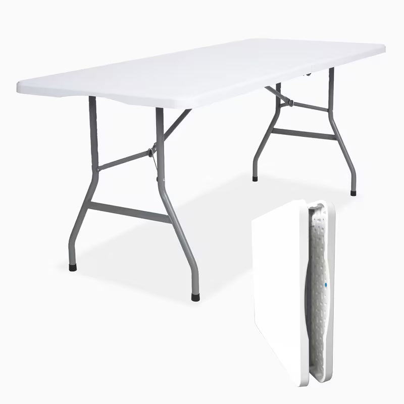 Portable Heavy Duty Plastic Fold-in-Half Table